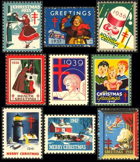 Vintage Christmas Seals from the 1930's and 40's