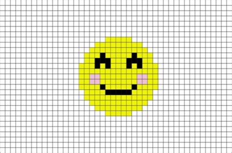 Smiling Face With Smiling Eyes Emoji Pixel Art | Pixel art, Pixel art templates, Lego art