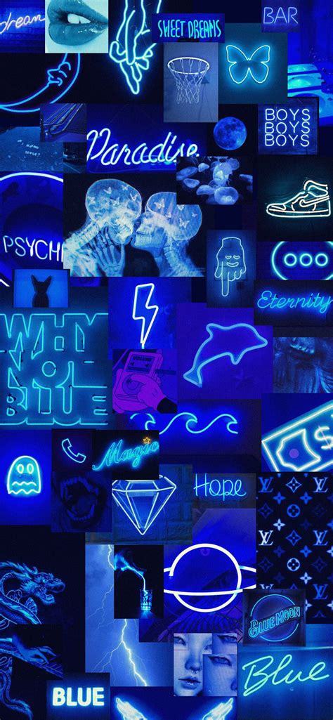 Blue Neon Aesthetic Wallpapers - Aesthetic Blue Wallpaper for iPhone