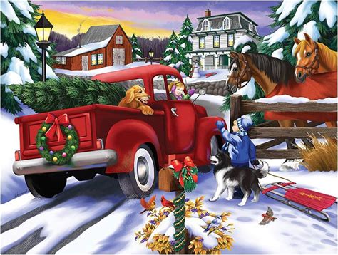 Christmas Jigsaw Puzzle Premium Quality Cozy Retreat 1000 Piece Large Format Jigsaw Puzzle for ...