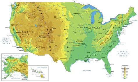 United States Map With Mountains And Rivers | Map Of Europe