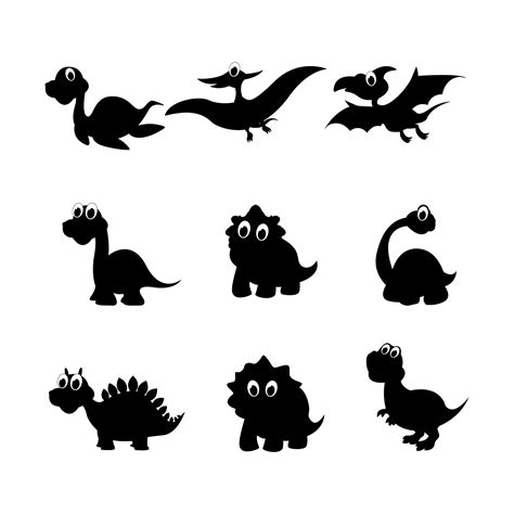 cute dinosaur animal silhouette illustration 5901031 Vector Art at Vecteezy