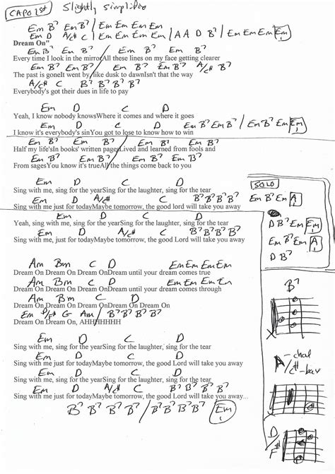 Dream On Aerosmith Chords - DREAMXE