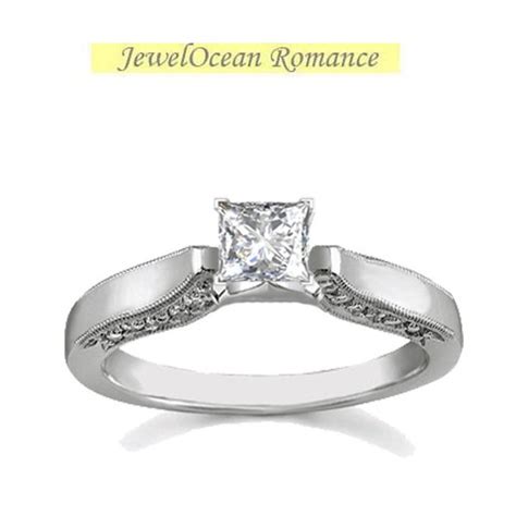 Alluring Antique Inexpensive Solitaire Engagement Ring Half Carat Diamond on Gold - JeenJewels