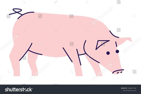 Pig Side View Flat Vector Illustration Stock Vector (Royalty Free) 1488491786 | Shutterstock