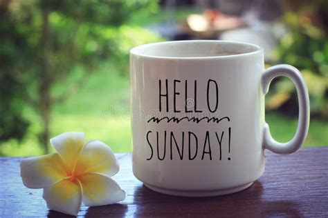 Hello Sunday Greetings and Quote on White Mug of Coffee - a Sunday Well Spent Brings a Week of ...