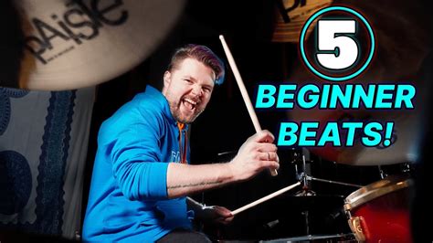 5 Beginner Drum Beats | BEGINNER DRUM LESSON - YouTube