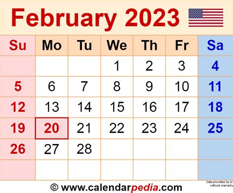 February 2023 Calendar | Templates for Word, Excel and PDF