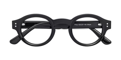 Black Keyhole Bridge Retro-Vintage Round Eyeglasses - Pine