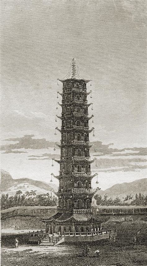 The Porcelain Tower At Nankin In Drawing by Vintage Design Pics - Fine Art America