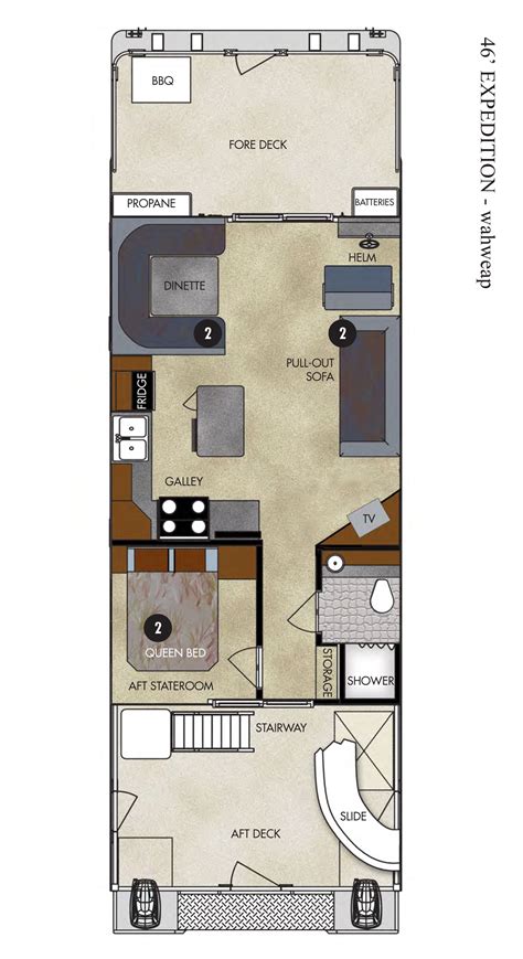 Houseboat floor plan ~ Wooden boat plans book