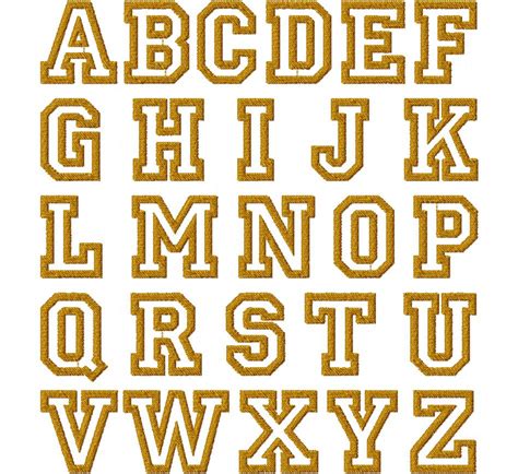 College Outline Font Embroidery Font Set – Blasto Stitch