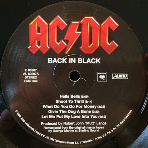 Ac/dc Back in Black Vinyl LP Album Reissue Remastered NEW | Etsy