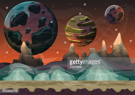 Cartoon Vector Space Landscape With Separated Layers Stock Clipart | Royalty-Free | FreeImages