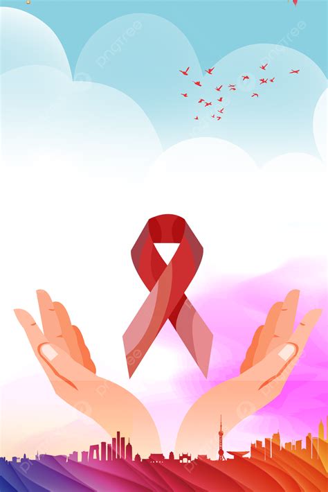 Blue Minimalist Flat 12 1 Aids Day Charity Poster Background Wallpaper Image For Free Download ...