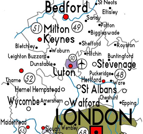 Luton Map - United Kingdom