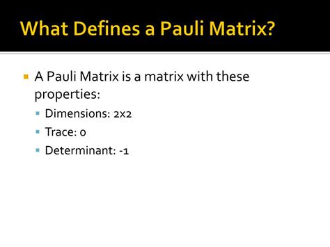 PPT - Electron Spin Statistics and Pauli Matrices PowerPoint Presentation - ID:2382388