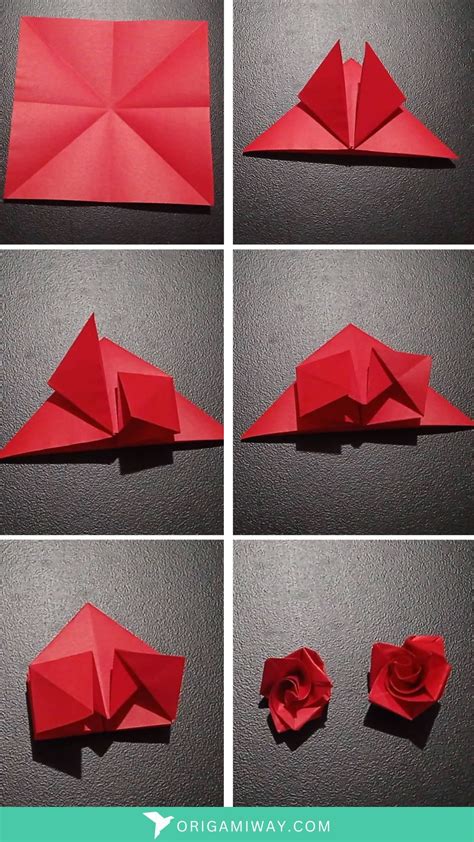 Origami Rose Instructions - Origami Way | Easy origami flower, Origami easy, Paper crafts origami