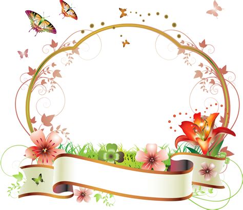 Floral frame PNG