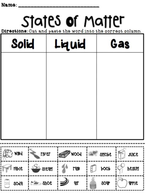 States Of Matter Grade 2 Worksheets