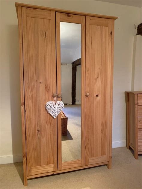 Wooden wardrobe with mirror | in Woodbridge, Suffolk | Gumtree