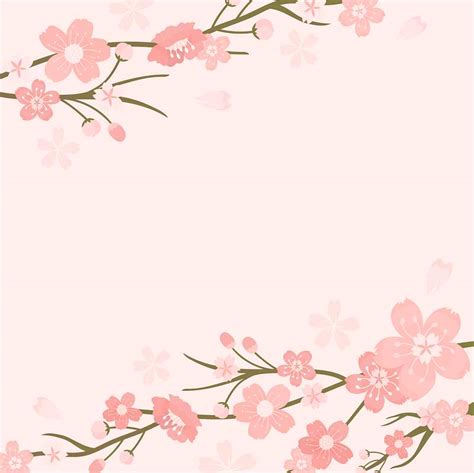 Pink cherry blossom blank background | Free Vector - rawpixel