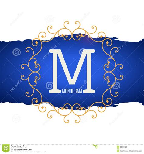 Vintage Monogram. Letter M Frame. Vintage Ornament Emblem. Retro Decoration. Stock Vector ...