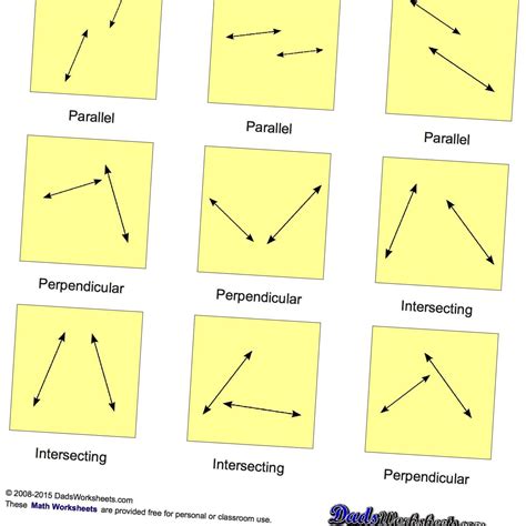 intersecting and parallel lines worksheet