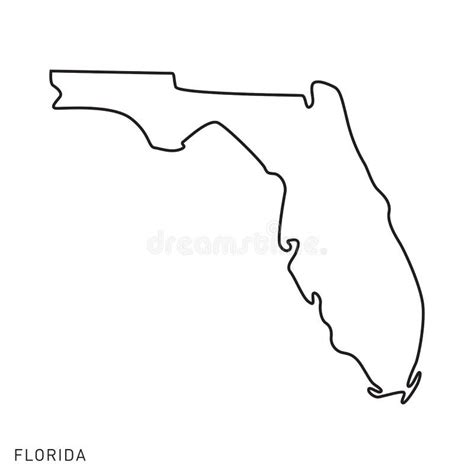 Florida Map Outline Vector Design Template. Editable Stroke Stock Vector - Illustration of line ...