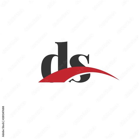 Initial Letter DS Swoosh Logo Red and Black Stock Vector | Adobe Stock