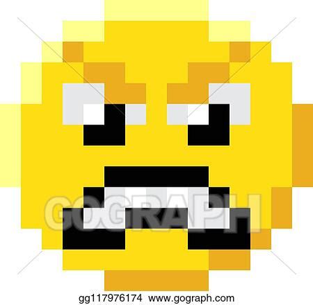 Vector Illustration - Emoticon face pixel art 8 bit video game icon. Stock Clip Art gg117976174 ...