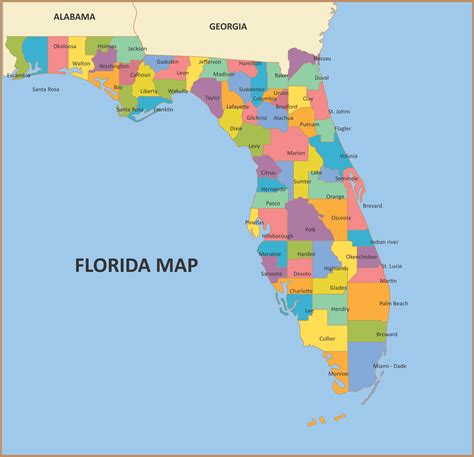 Florida State Map - 10 Free PDF Printables | Printablee