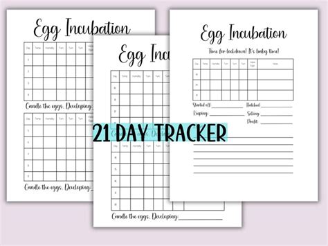 Printable Chicken Egg Incubation Calendar, Incubation Log, Incubation Tracker for Hatching Eggs ...