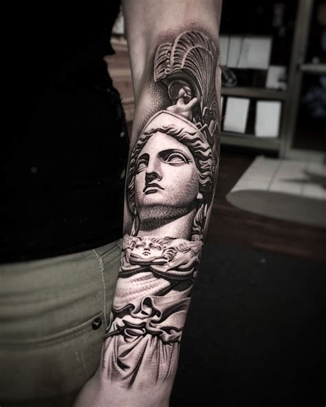 Athena Goddess Statue Tattoo