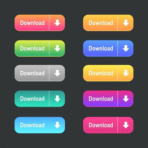 Set of Download icons button design. Colorful download button pack for website, ads, UI, and ...