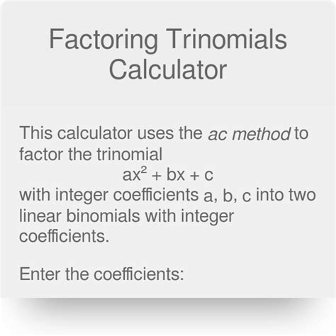 Factoring Table Calculator | Brokeasshome.com