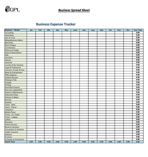 Excel spreadsheet for monthly business expenses - merymgmt