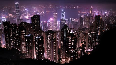 Hong Kong Skyline at Night Wallpapers | HD Wallpapers | ID #25208