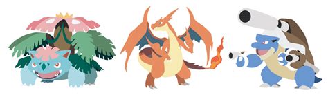 Pokemon X Y Kanto Starters Mega Evolution Vectors by firedragonmatty on DeviantArt