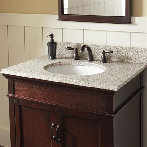 MarCraft Essential Collection 25-in Golden Hill Granite Single Sink Bathroom Vanity Top in the ...