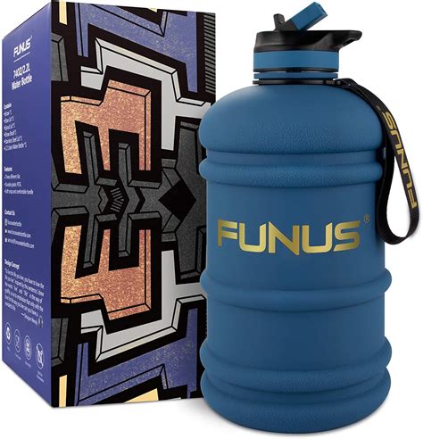 FUNUS Big Water Bottle BPA Free Half Gallon Water Bottle Jug with Straw for Men Women Fitness ...