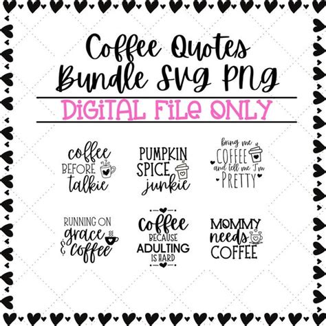 Cute COFFEE Quotes BUNDLE Keychain SVG Digital Print File - Etsy