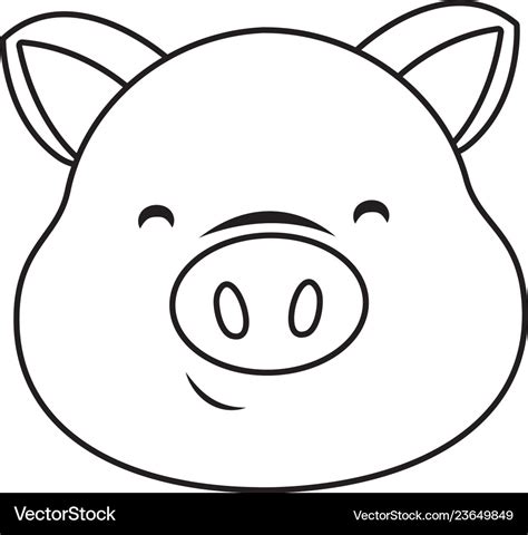 Cute pig face cartoon Royalty Free Vector Image