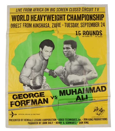 Large Closed Circuit Ali vs Foreman Rumble In The Jungle Poster. - auctions & price archive