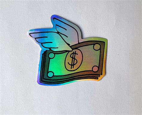 Dollar Bill Money Sticker Laser Sticker Laptop Tablet Skateboard Phone Diary Guitar Vinyl ...