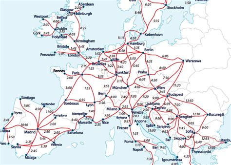 Mapa Europa Interrail