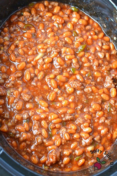 Slow Cooked Spicy Baked Beans & Ground Beef | Easy Side Dishes