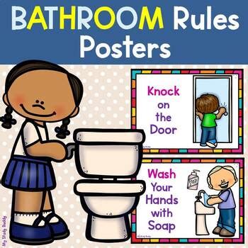 Bathroom Rules Posters with Boys and Girls Bathroom Signs by My Study Buddy