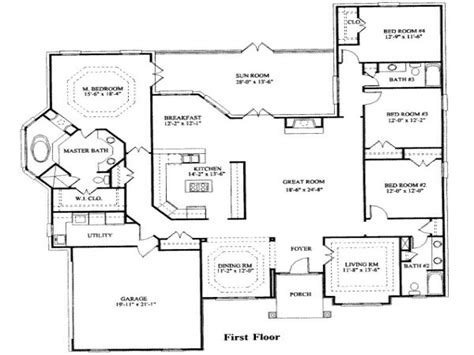 4 Bedroom Ranch Style Floor Plans - floorplans.click