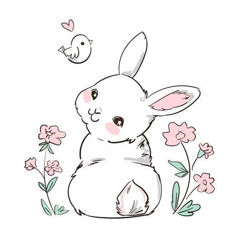 Cute Bunny Drawing Images - Free Download on Freepik